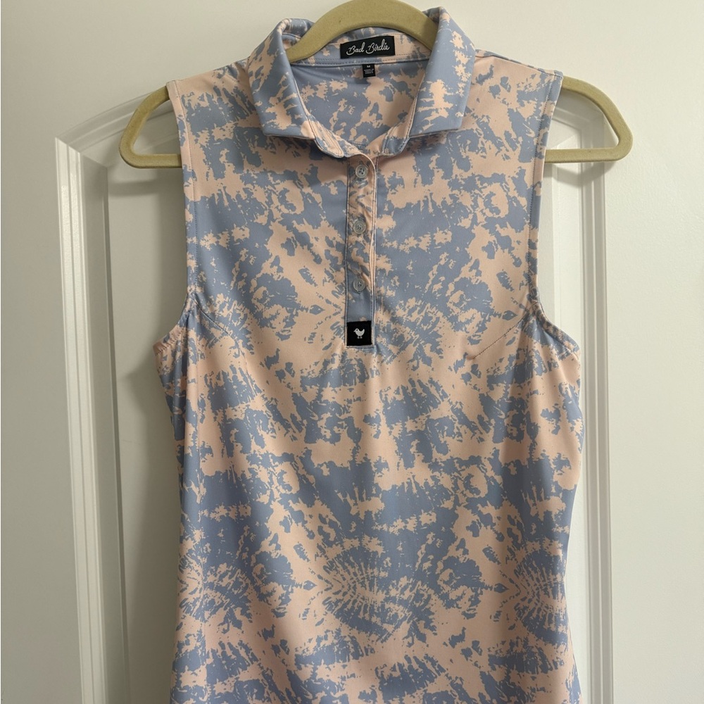 Bad Birdie Women's Sleeveless Golf Top - Blue and Pink